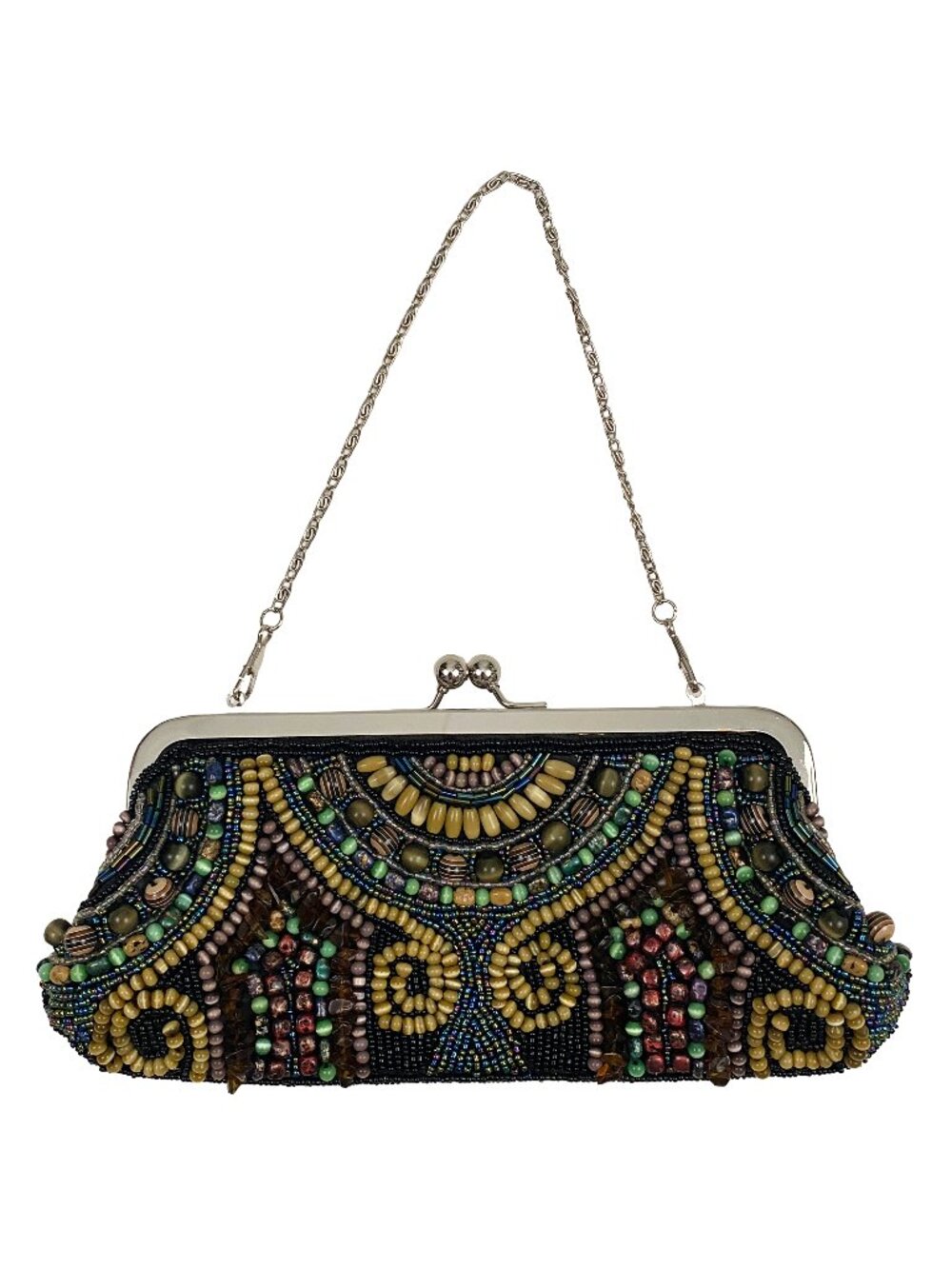Vintage black beaded purse / bag